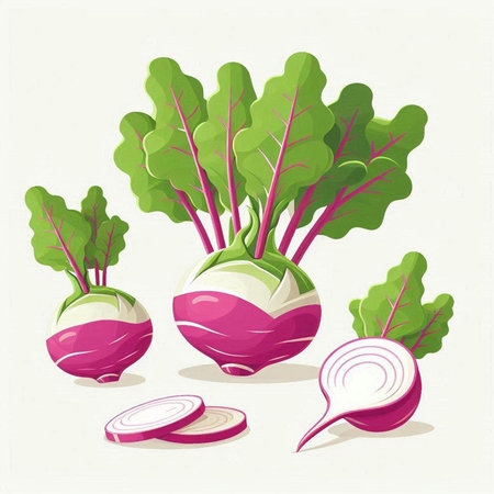 Beetroot and onion vector illustration. Vegetarian healthy food.のイラスト素材