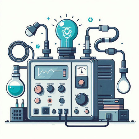 Illustration of a laboratory equipment. Vector illustration on white background.のイラスト素材