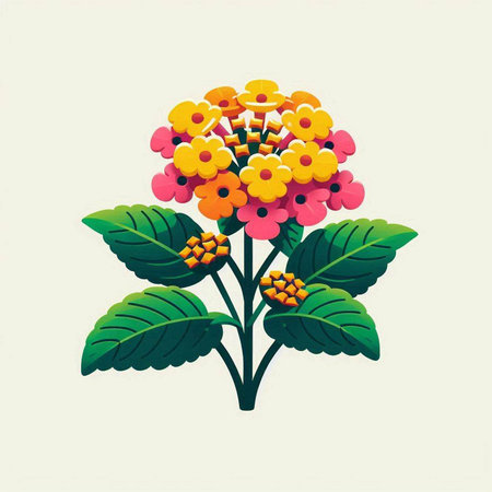 Bouquet of yellow, orange and red flowers. Vector illustration.のイラスト素材