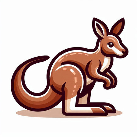 Kangaroo on a white background. Vector illustration of a kangaroo.のイラスト素材