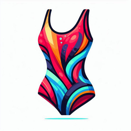Colorful swimsuit isolated on a white background. Vector illustration.のイラスト素材