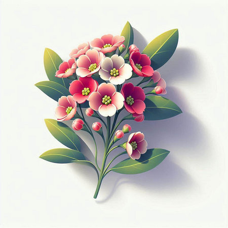 Bouquet of spring flowers on white background. Vector illustration.のイラスト素材