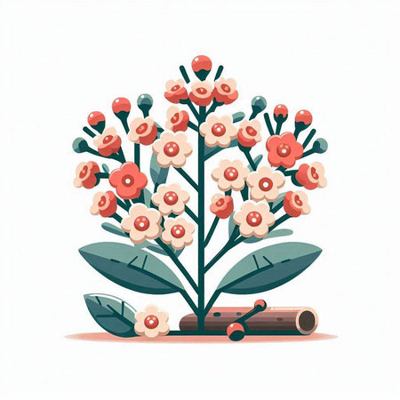 Flower vector illustration. Floral design element. Flat style.のイラスト素材