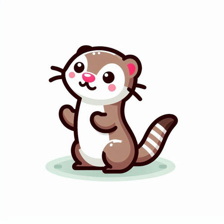 Cute otter cartoon vector illustration. Cute animal character.のイラスト素材