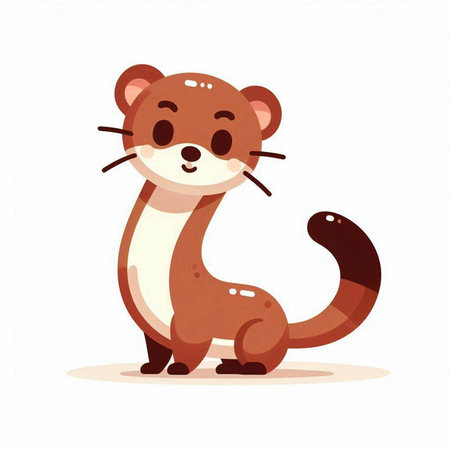 Cute cartoon ferret. Vector illustration isolated on white background.のイラスト素材