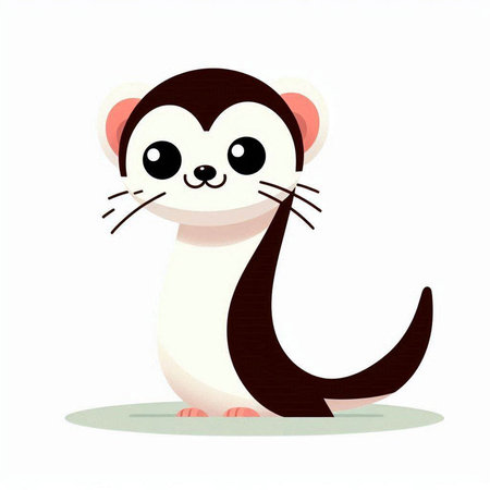 Cute mouse cartoon isolated on a white background. Vector illustration.のイラスト素材
