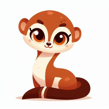 Cute little squirrel isolated on a white background. Vector illustration.のイラスト素材