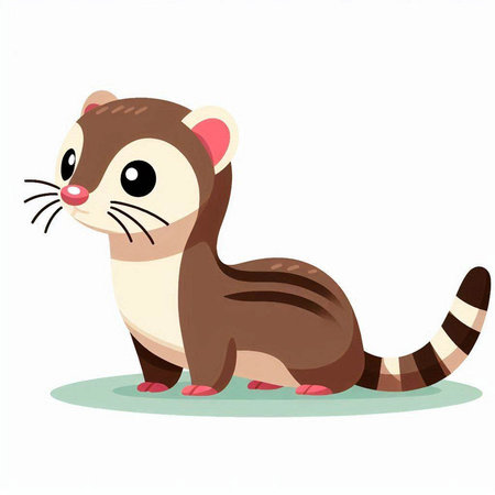 Cute ferret isolated on a white background. Vector illustration.のイラスト素材