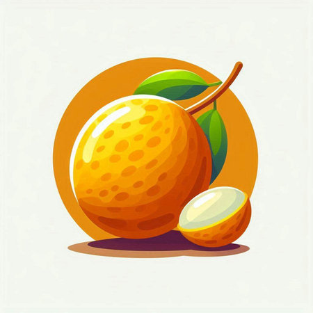 Illustration of orange fruit on a white background. Vector illustration.のイラスト素材