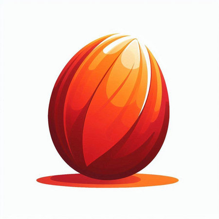 Illustration of a red and orange beach ball on a white backgroundのイラスト素材