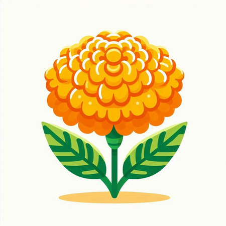 Marigold flower isolated on white background. Vector Illustration.のイラスト素材