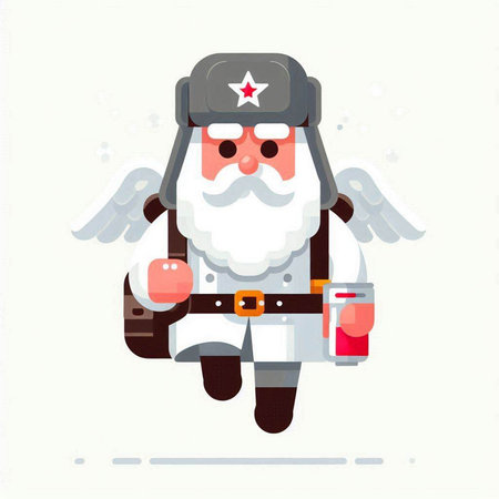 Cute cartoon santa claus character. Christmas vector illustration.のイラスト素材