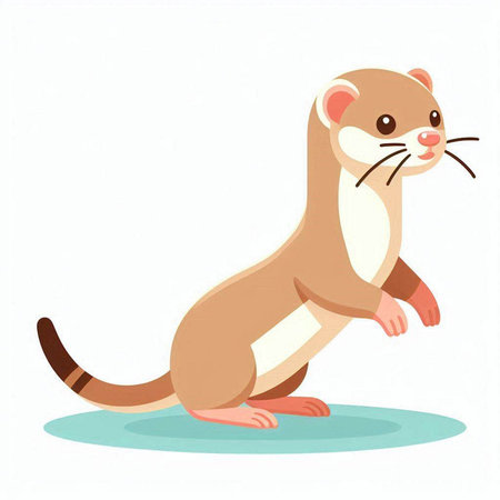 Funny ferret. Cute cartoon animal. Vector illustration.のイラスト素材