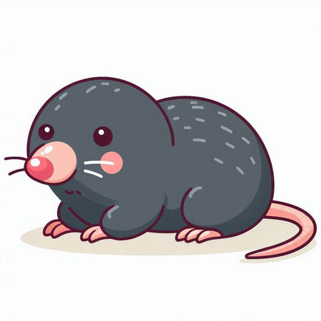 Vector illustration of cute cartoon rat. Isolated on white background.のイラスト素材
