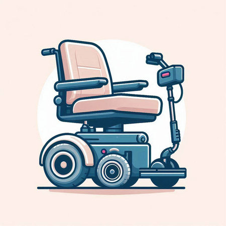 Wheelchair for disabled person. Vector illustration in a flat style.のイラスト素材