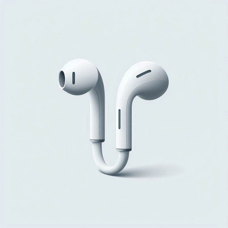 Earphones icon on white background. Vector illustration. Eps 10.のイラスト素材