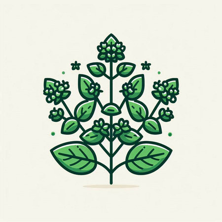 Mint plant icon in line art style, vector illustration eps10のイラスト素材