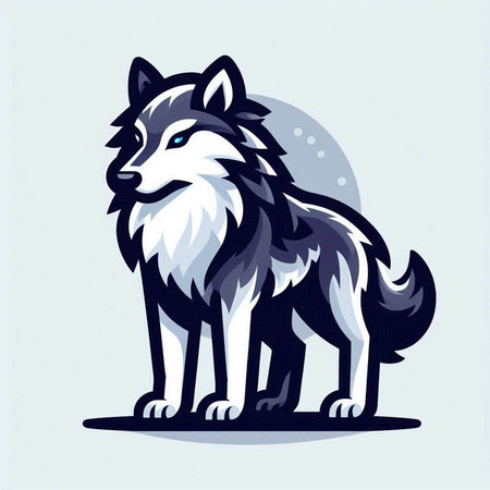 Illustration of a wolf in profile. Vector illustration of a wolf.のイラスト素材