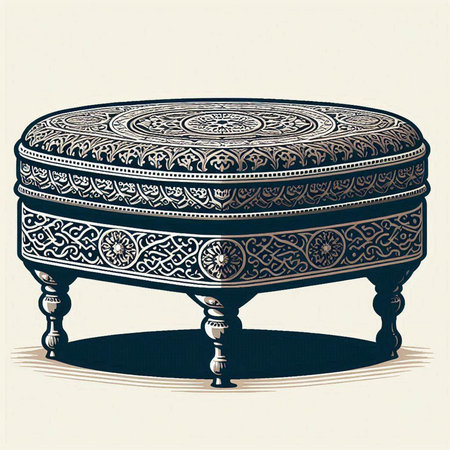 Vintage porcelain coffee table. Hand drawn vector illustration.のイラスト素材