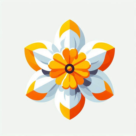 Flower icon. Vector illustration. Colorful abstract geometric flower.のイラスト素材
