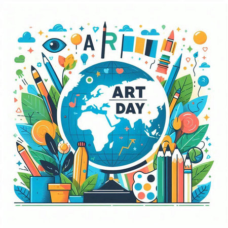 Vector illustration of Earth Day. April 22. World education day.のイラスト素材