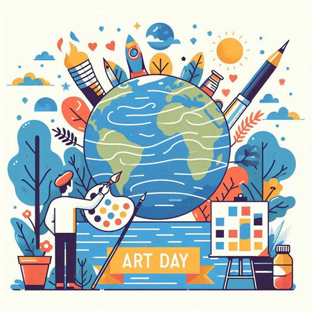 Vector illustration of Earth day. Flat style design for web and print.のイラスト素材