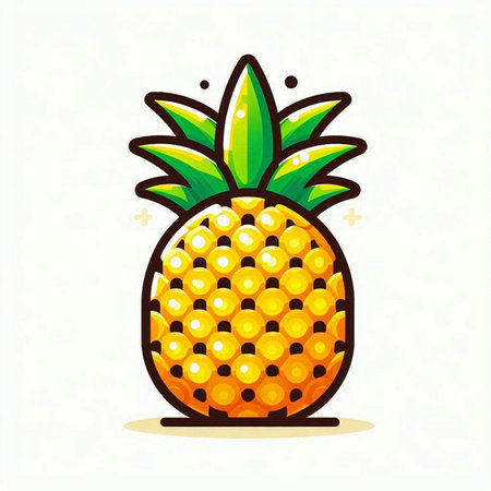Pineapple vector illustration isolated on white background. Pineapple icon.のイラスト素材
