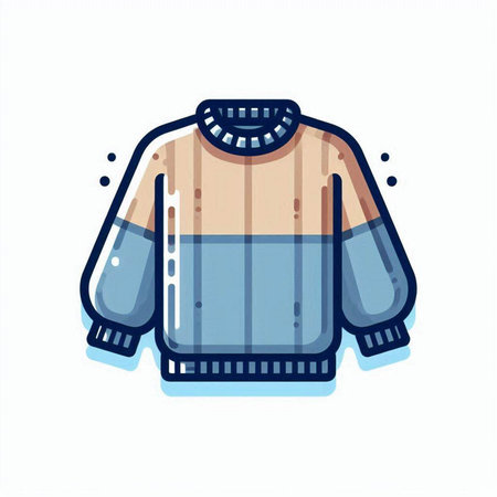 Knitted sweater. Vector illustration in doodle style isolated on white background.のイラスト素材