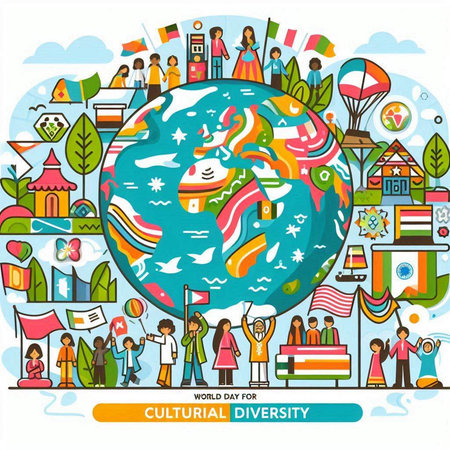 Illustration of people around the world. Vector illustration for your designのイラスト素材