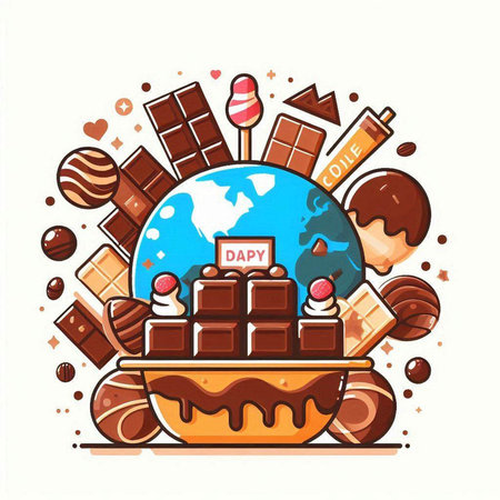Illustration of World Chocolate Day. Vector illustration of World Chocolate Day.のイラスト素材