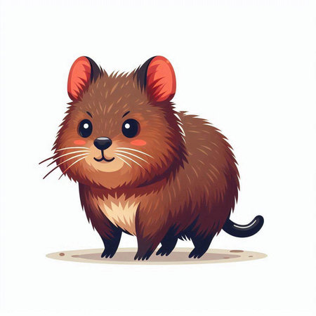 Cute cartoon hamster on a white background. Vector illustration.のイラスト素材