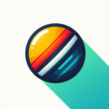 Colorful abstract sphere icon, vector illustration. Flat design style.のイラスト素材