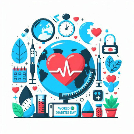 World health day concept. Vector illustration in flat line style design.のイラスト素材