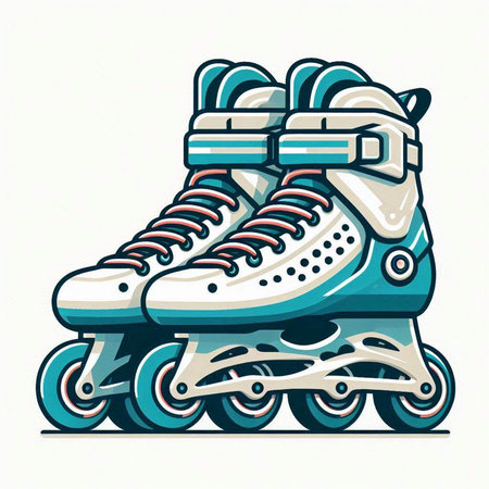 Roller skates. Vector illustration of a roller skates.のイラスト素材
