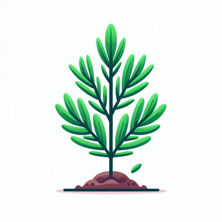 Plant in the ground. Vector illustration in flat cartoon style.のイラスト素材