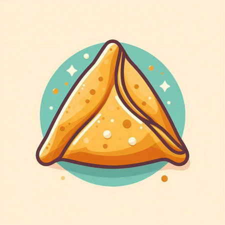 Vector illustration of a samosas. Traditional mexican food.のイラスト素材