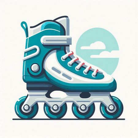 Roller skates icon. Vector illustration of inline skates.のイラスト素材