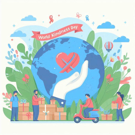 World heart day concept. Flat design vector illustration. Concept of world heart day.のイラスト素材