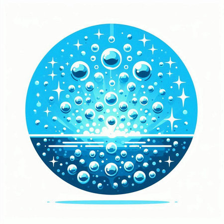 Abstract background with water drops and bubbles. Vector illustration for your designのイラスト素材