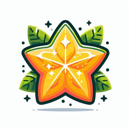 Star fruit icon. Vector illustration. Isolated on white background.のイラスト素材