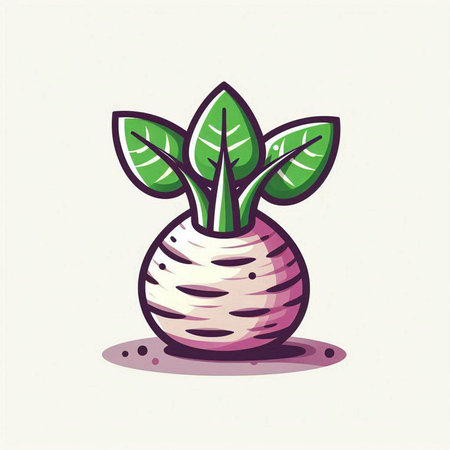 Vegetable icon. Vector illustration of a kohlrabi.のイラスト素材