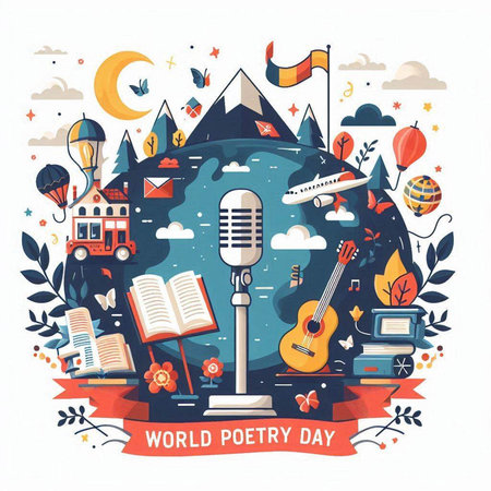 World Radio Day. Vector illustration with flat elements on white background.のイラスト素材