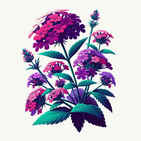 Purple hydrangea flowers in vintage style. Vector illustration.のイラスト素材