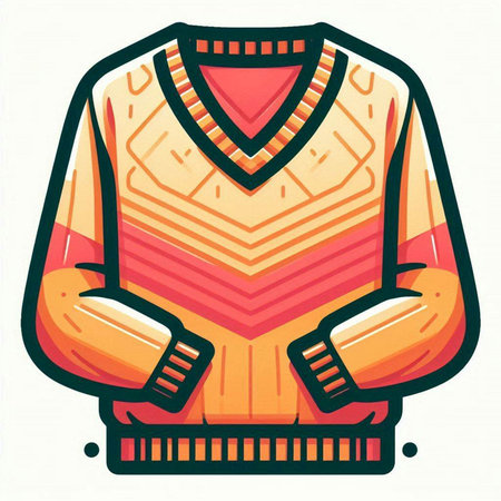 Illustration of a hockey player in a t-shirt and sweaterのイラスト素材