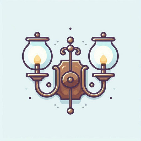 Lantern icon. Vector illustration of a chandelier.のイラスト素材