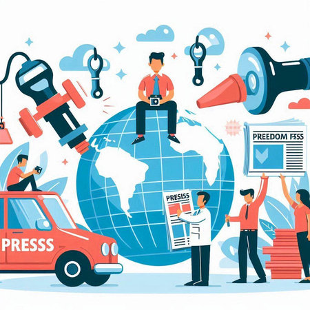 Business people working on global project. Flat design vector illustration concept.のイラスト素材