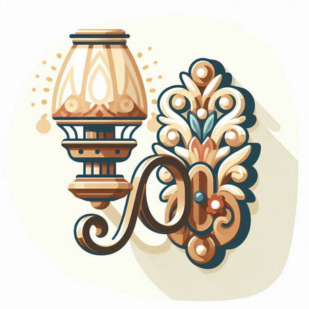 Lanterns with ornament in vintage style. Vector illustration.のイラスト素材
