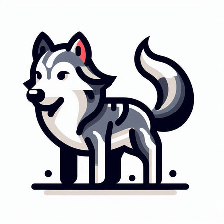 Vector illustration of a wolf. Isolated on a white background.のイラスト素材
