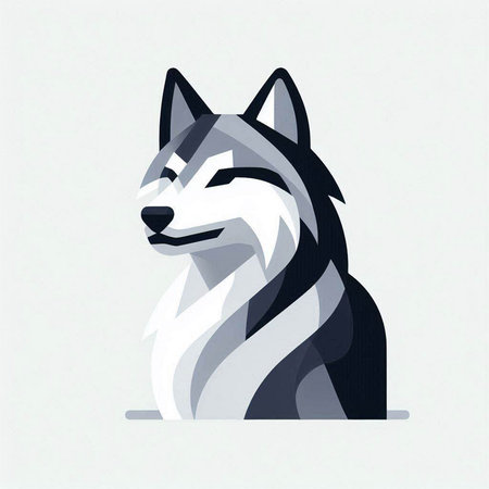 Illustration of a husky on a white background. Vector illustration.のイラスト素材
