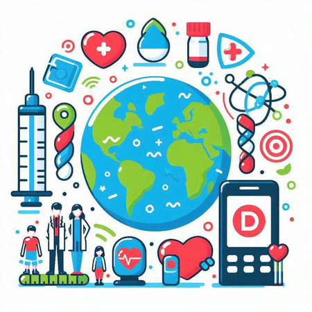 World Health Day. Vector illustration of World Health Day in flat design.のイラスト素材